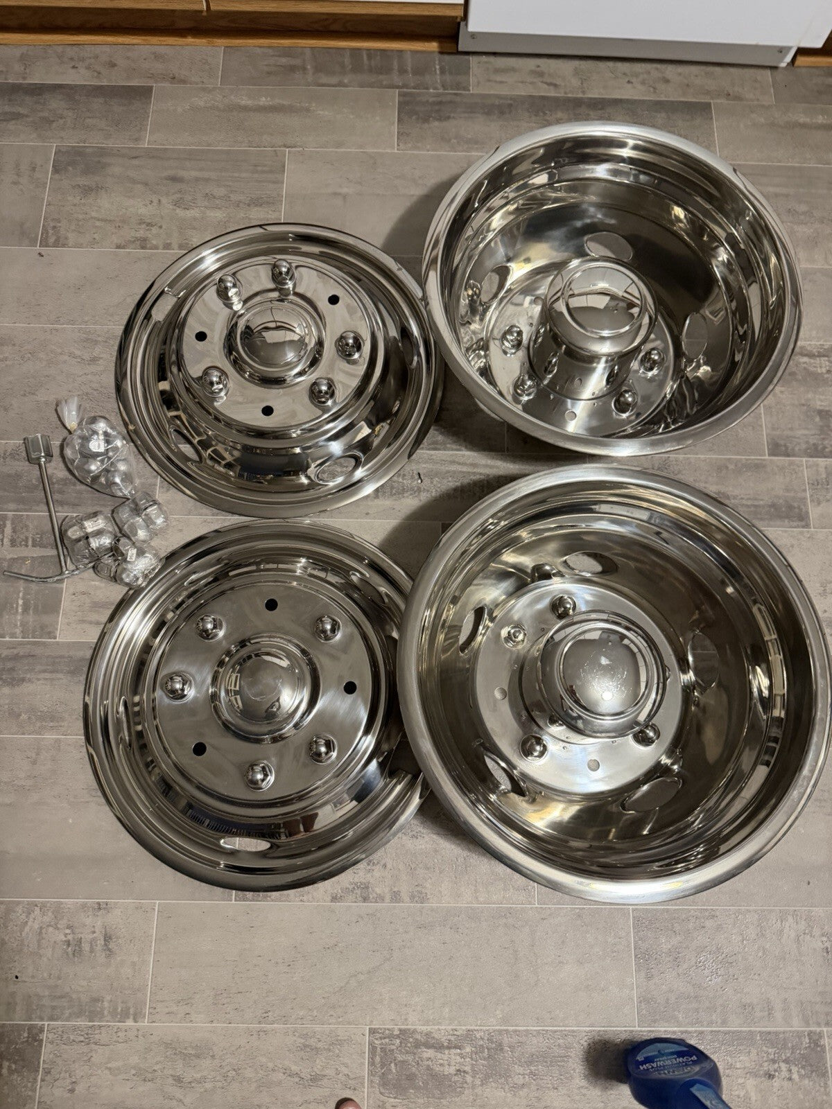 19.5" Dually Wheel Simulators Set For FORD F450-F550 10 Lug 5 jam nuts per wheel