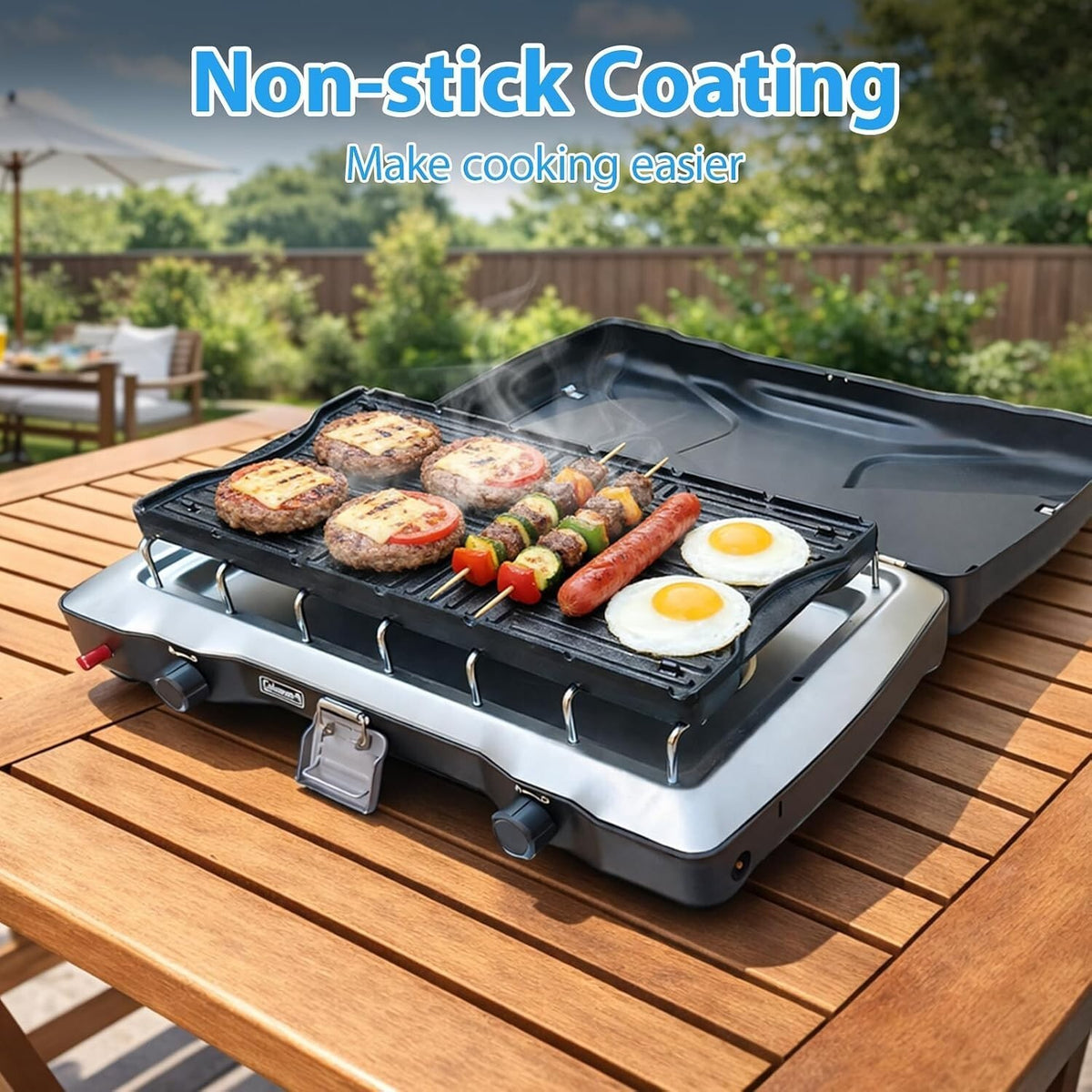 Ceramic Nonstick Reversible Griddle Coleman Cascade & Triton Camp Stove 17."x8.5