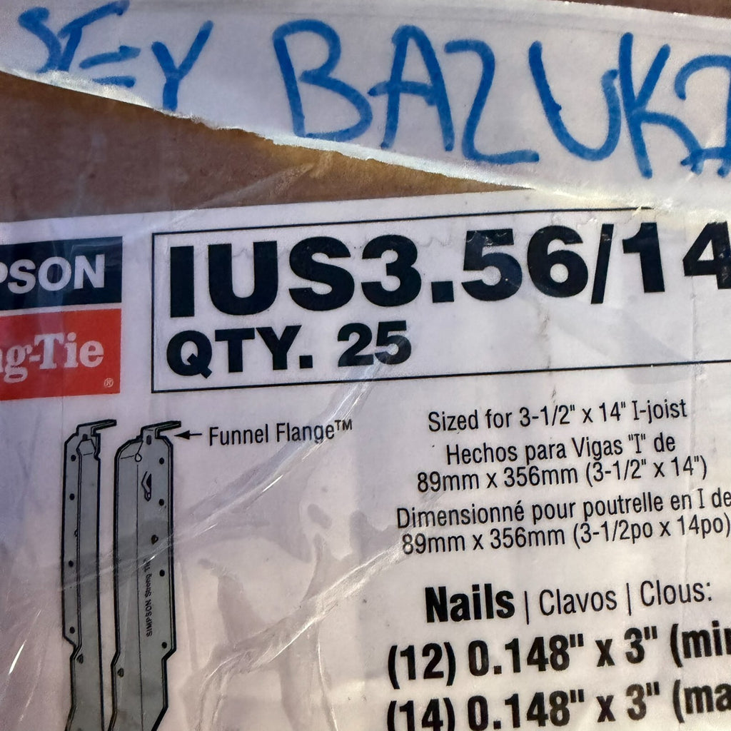 23 Pack Simpson Strong-Tie IUS3.56/16 Face Mount I-Joist Hanger -18GA Galvanized