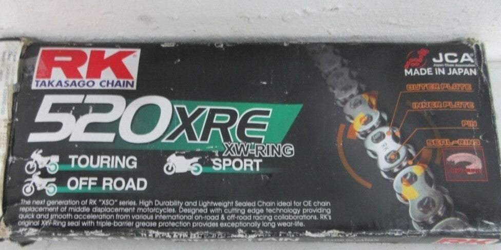 RK Takasago 520 XRE Series XW-RING Motorcycle Chain Sport Touring Dirtbike Japan