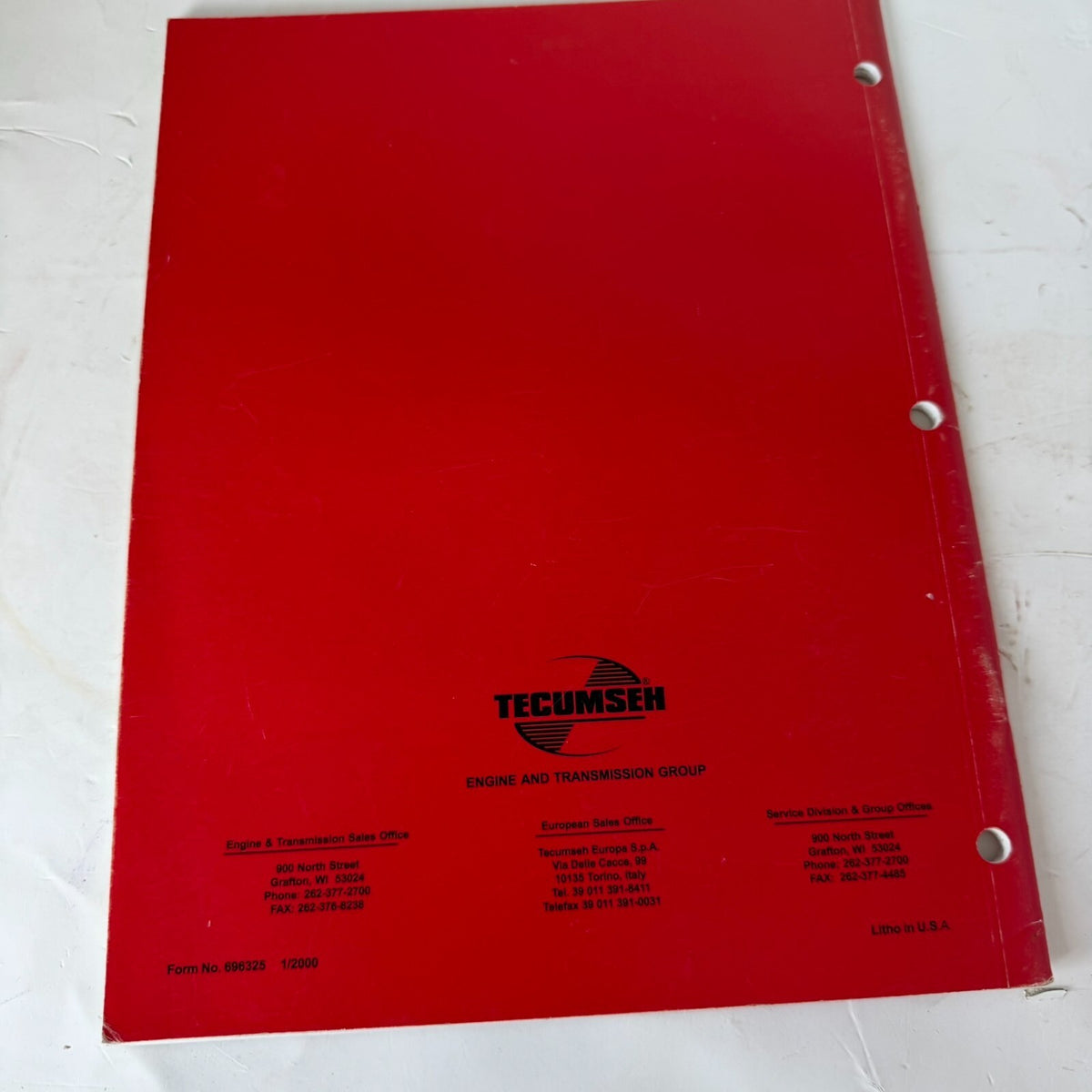 Tecumseh V-Twin Engine Technicians Handbook