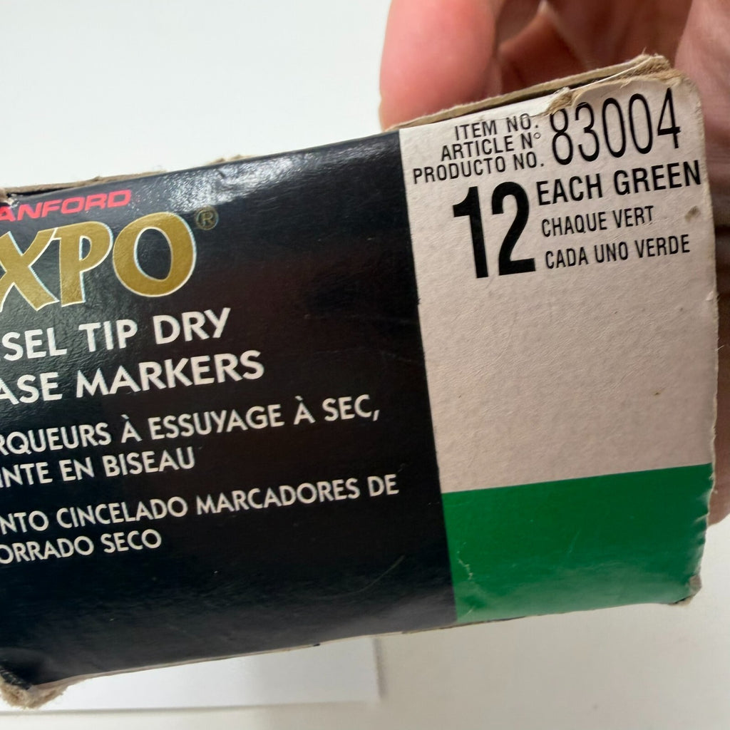 Vtg Expo Dry Erase Sanford Markers Chisel Tip 7Ct #83004 Green 90s 1995 Good Ink
