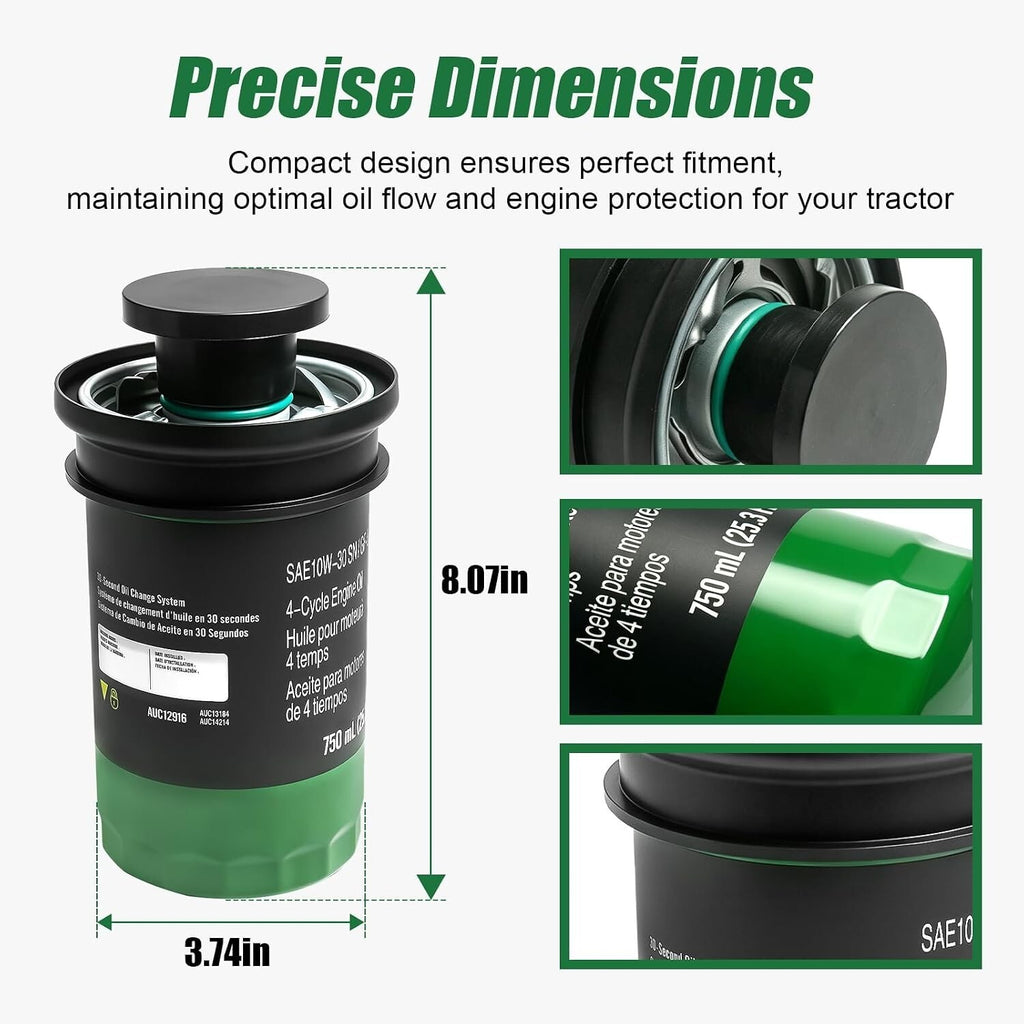 John Deere AUC12916 Lawn Tractor Oil Filter  for 100 Series E/S120-180 X166/7R