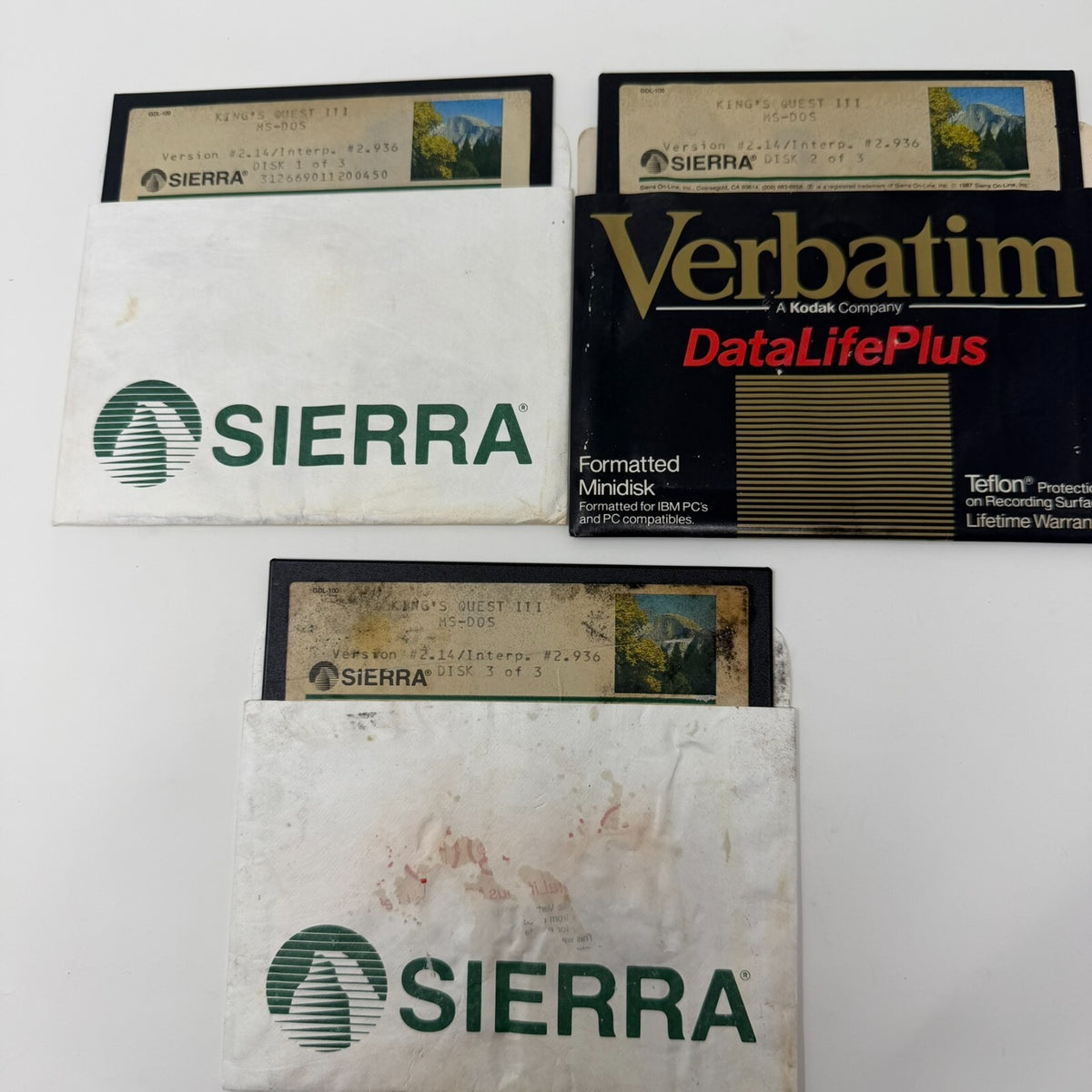 Vintage King's Quest III MS-DOS Computer Game Set- Disks Only 1-3 Sierra
