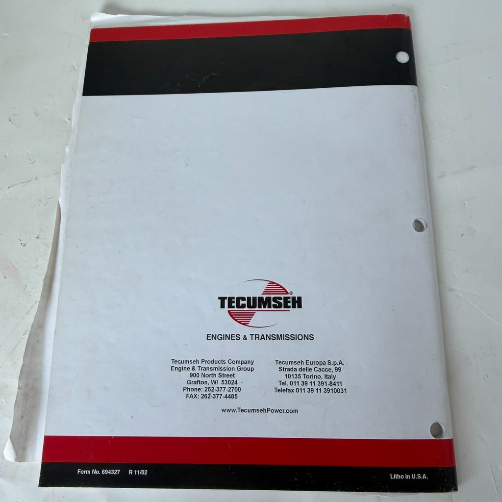 Tecumseh Factory Training- 2003 Update Manual