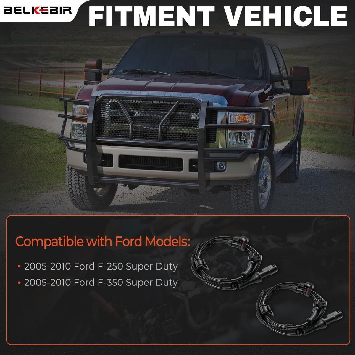 2X ABS Wheel Speed Sensor Front L & R Set For 05-10 Ford F-250 F-350 Super Duty