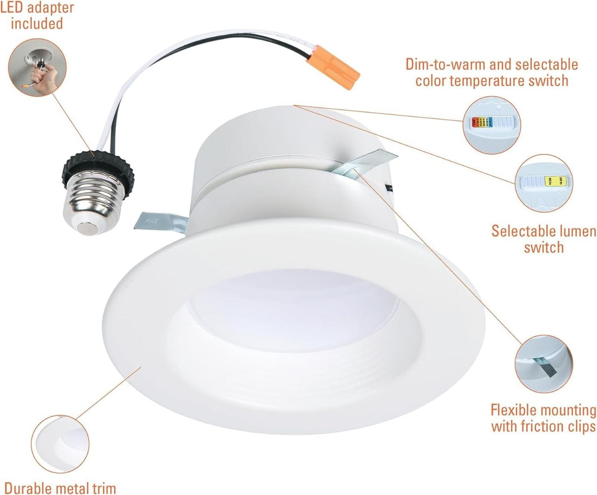 Halo RL 4 In. Canless Recessed LED Downlight, 600/900Lm, 5CCT RL4LS9FSD2W1EWH