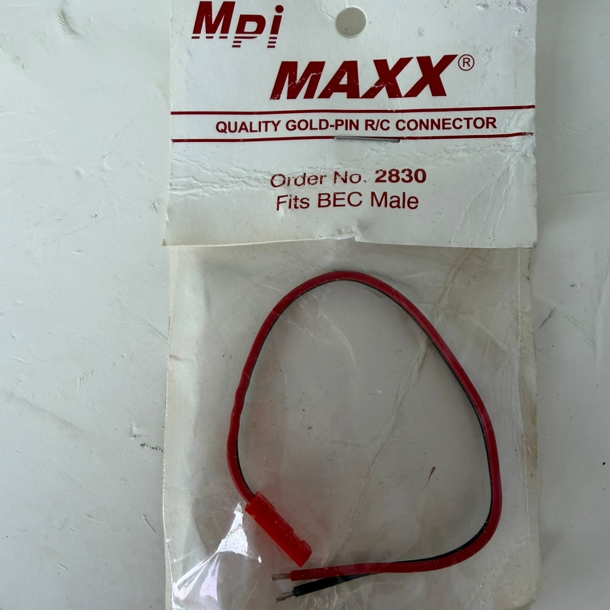 VINTAGE RC MPI MAXX #2830 ~  BEC (JST) MALE GOLD PIN CONNECTOR  New Old Stock