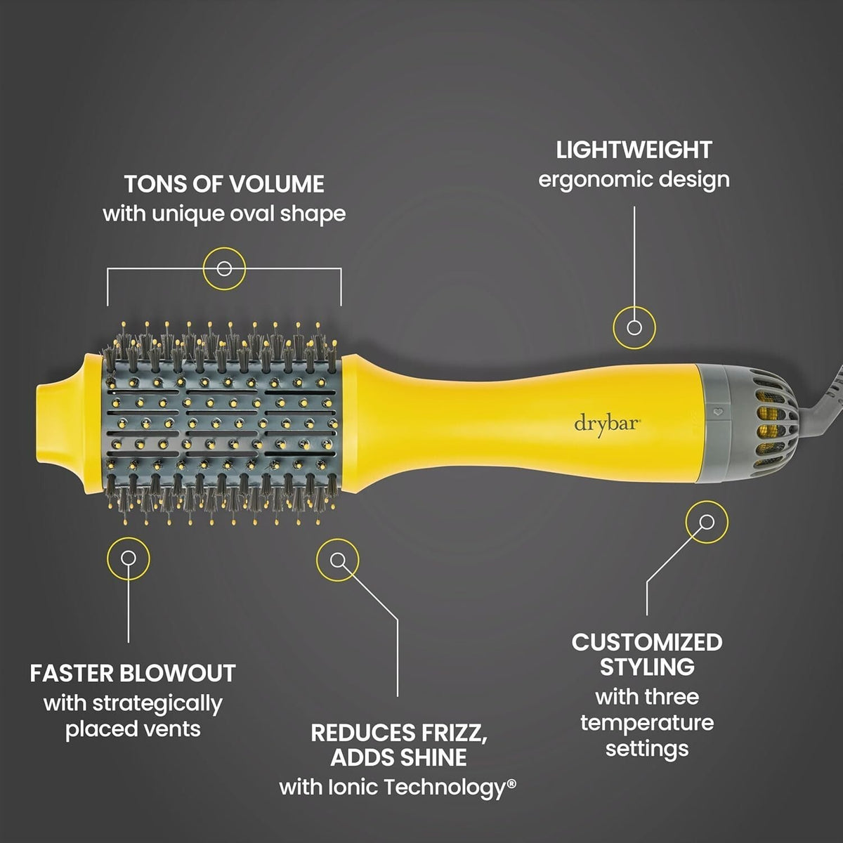 Drybar Double Shot 2.4" Blow Dryer Brush - 900-2225-4-N2 Hair Blowout Tool
