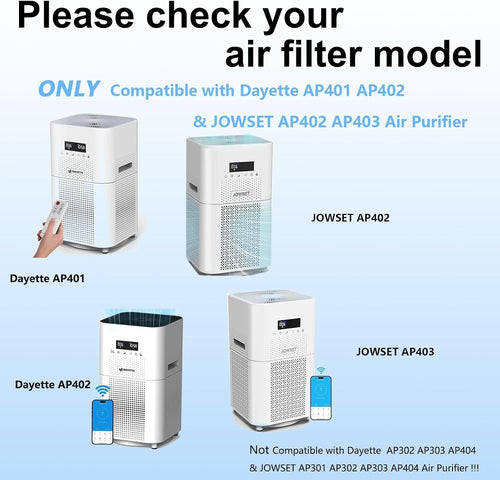 AP401 AP402, AP403 HEPA Filter for Airfire Dr. J Dayette JOWSET Air Purifier 2Pk