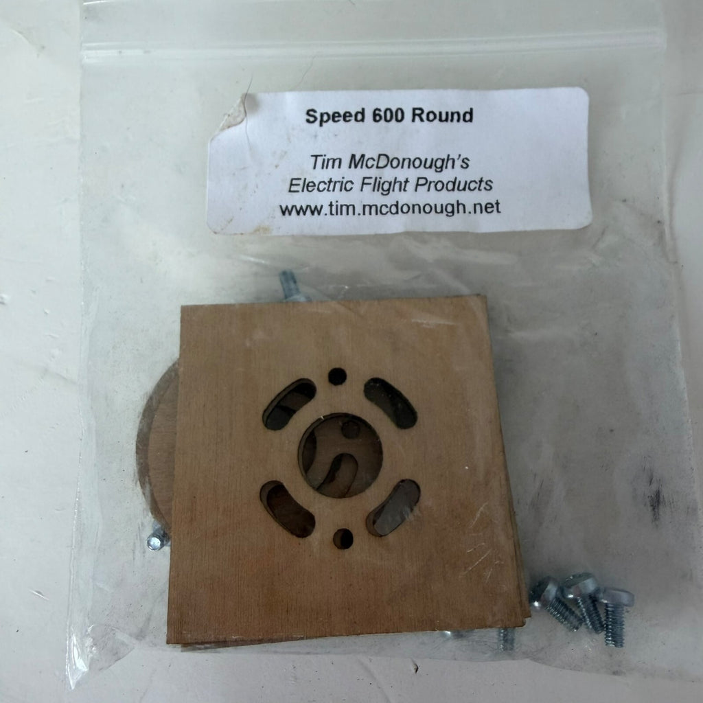 Tim McDonough Speed 600 Round Model Plane Electric Motor Mount New Old Stock CNC