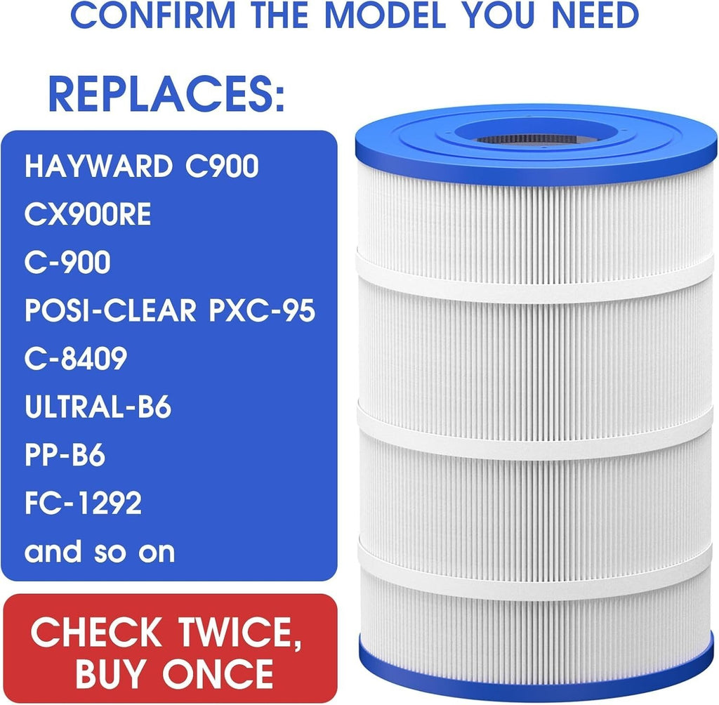 2Pack Replacement Pool Filter Cartridge Hayward C900 CX900RE Pleatco PA90 C-8409