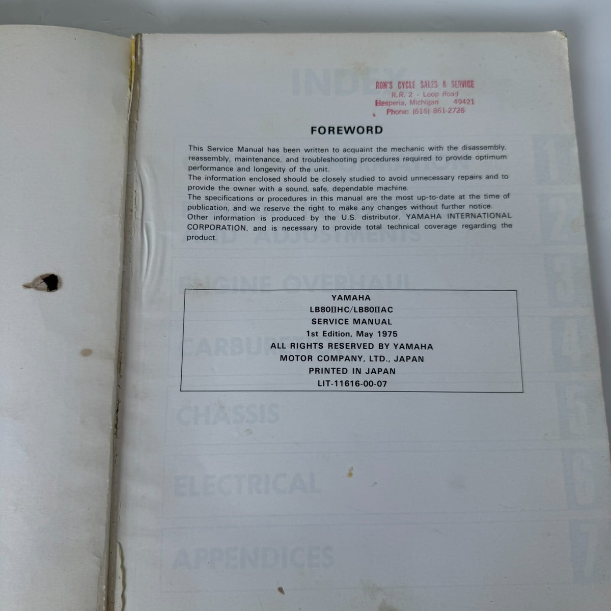 Genuine Yamaha LIT-11616-00-07 LB80IIHC LB80IIAC Service Manual 1975
