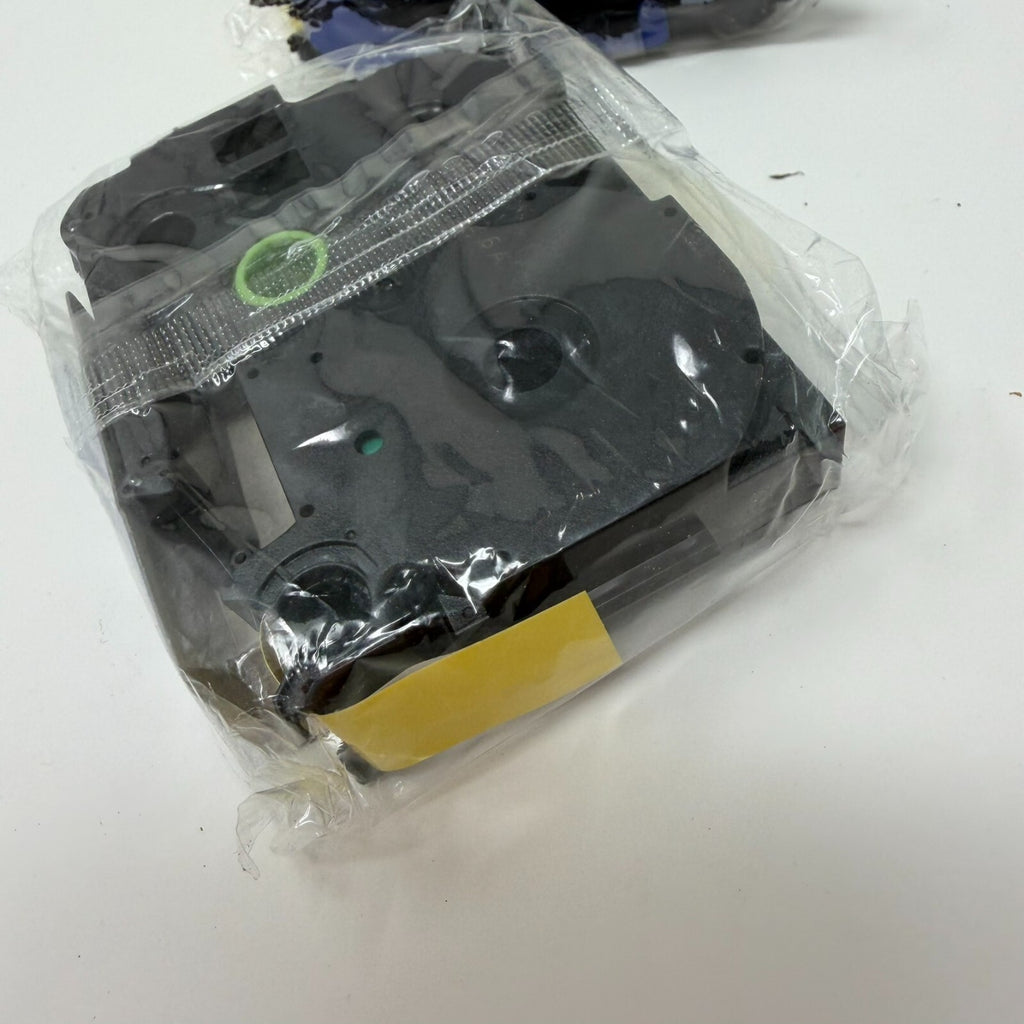 3 Pack 18mm x 8mm  0.7" Black Ink Yellow Laminated Label Tapes For Brother TZE