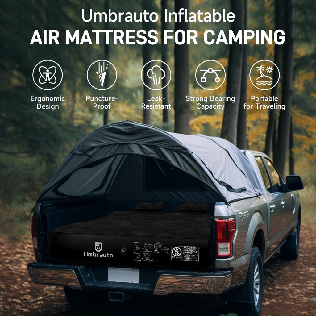 Truck Bed Air Mattress 6-6.5ft Full Size Inflatable Pickup Airbed W/ Pump Tent