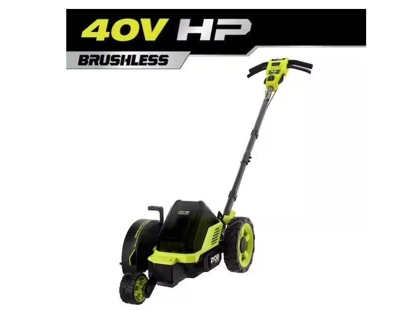 RYOBI 40V HP Brushless 9 in. Cordless Edger (Tool Only) RY40706BTL 3 Wheeled