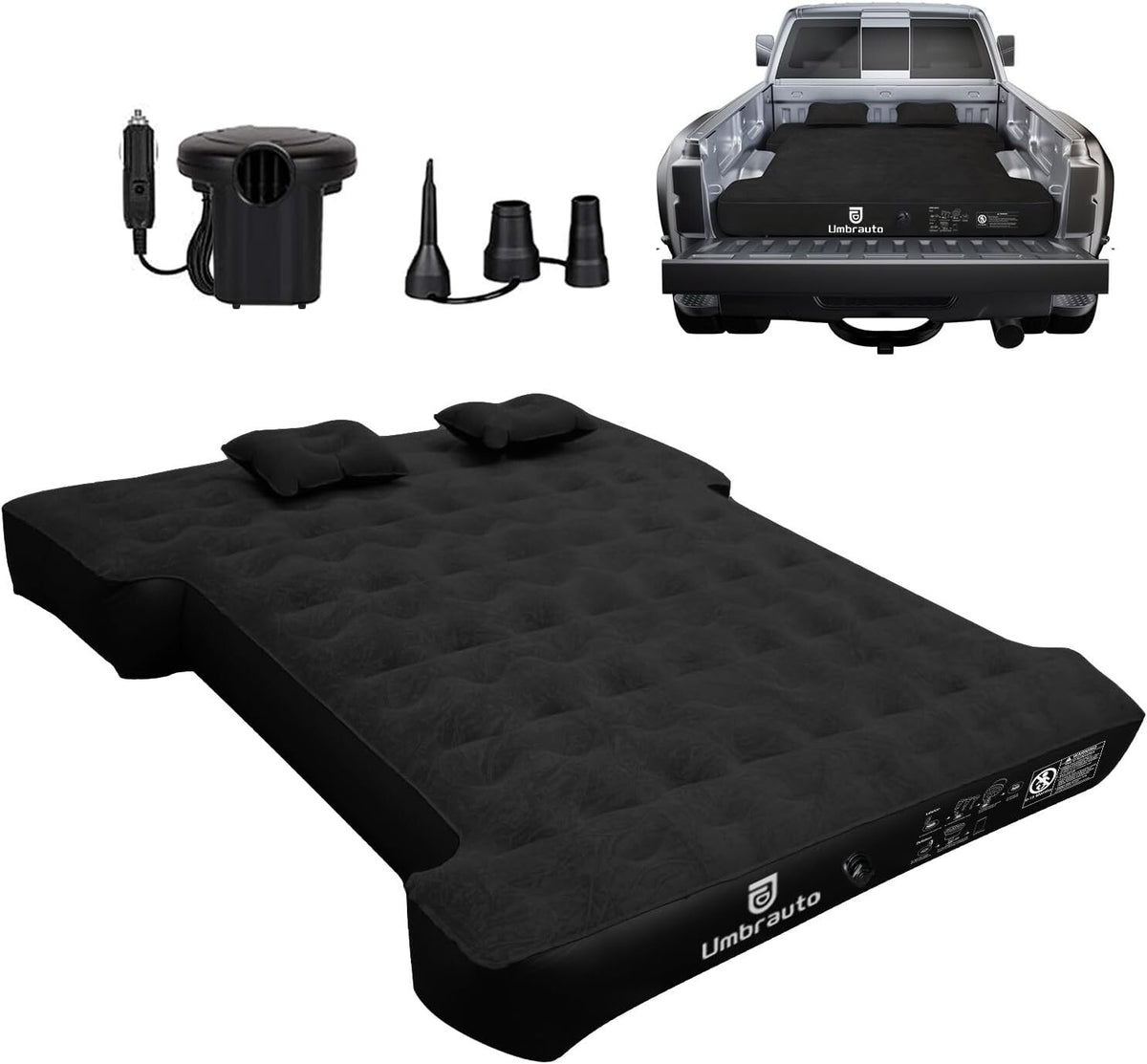 Truck Bed Air Mattress 6-6.5ft Full Size Inflatable Pickup Airbed W/ Pump Tent