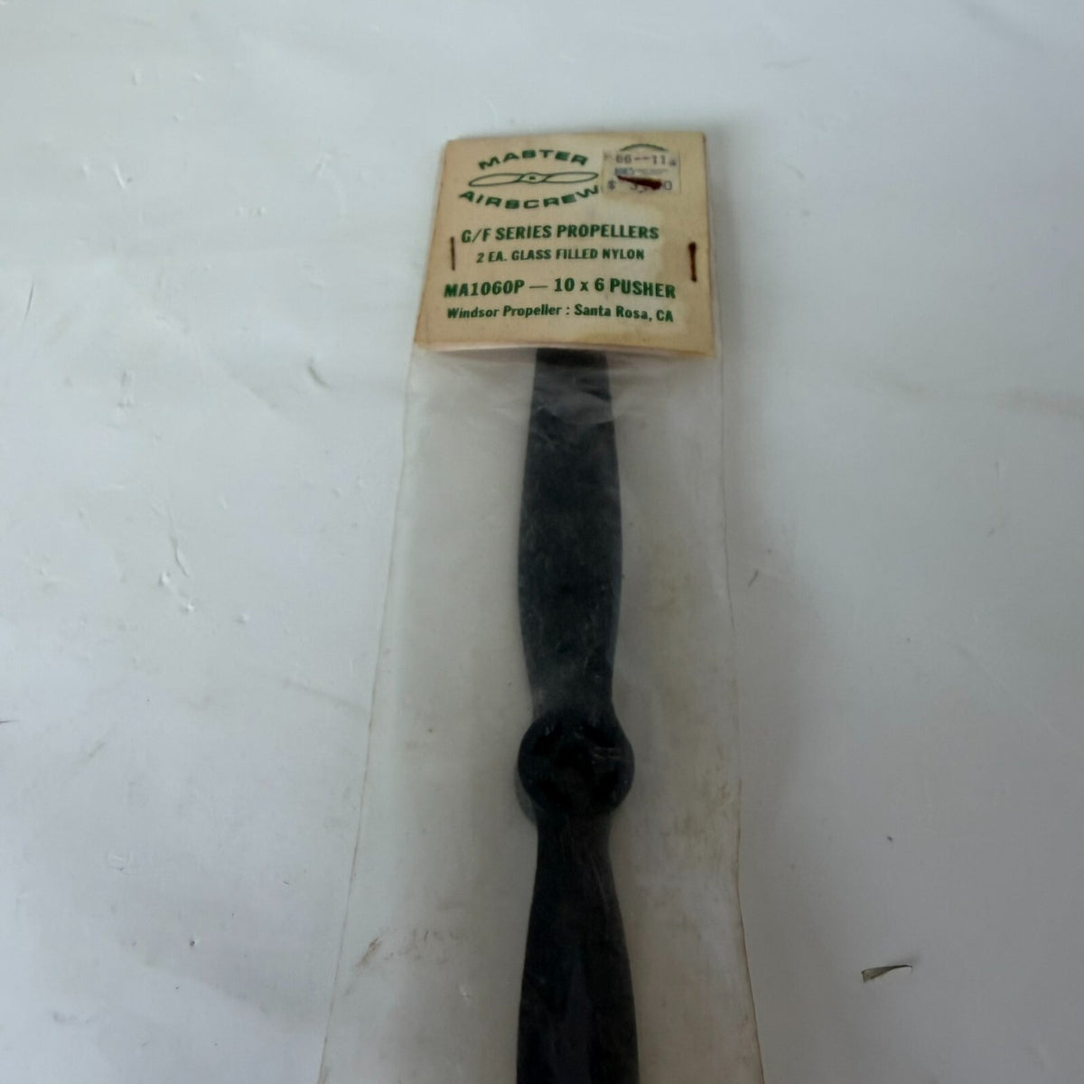 Master Airscrew G/F 3 Series 10 x 6" MA1060P Pusher Propeller NOS Glass Nylon