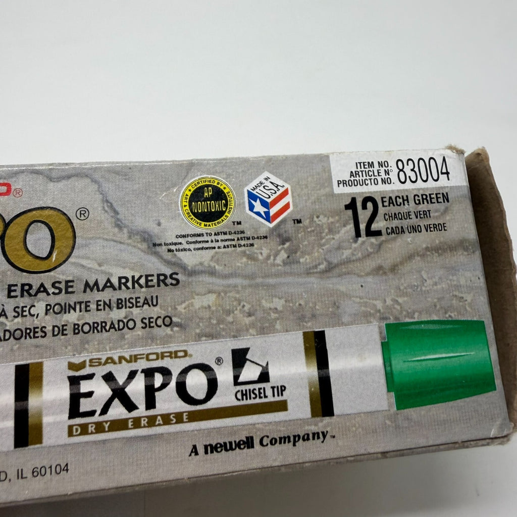 Vtg Expo Dry Erase Sanford Markers Chisel Tip 7Ct #83004 Green 90s 1995 Good Ink