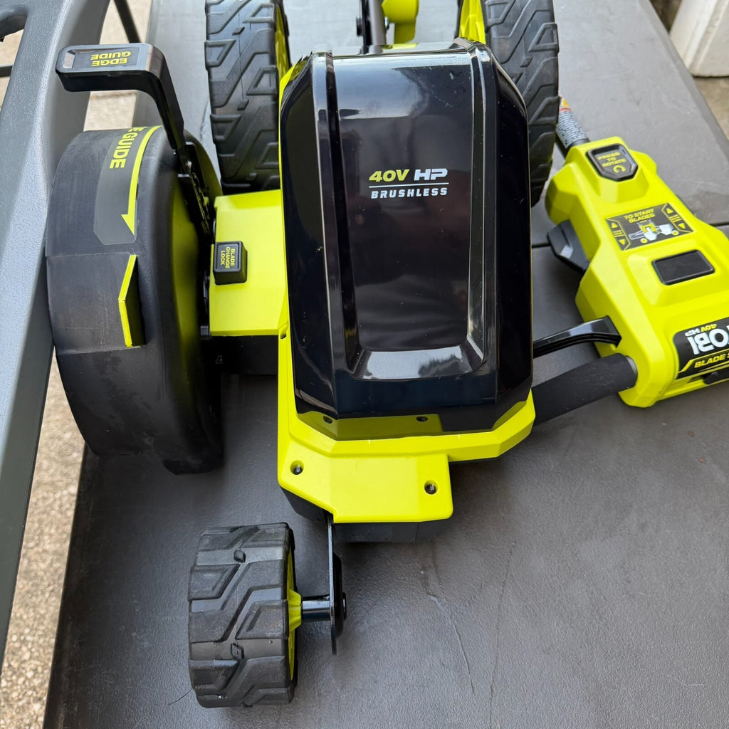 RYOBI 40V HP Brushless 9 in. Cordless Edger (Tool Only) RY40706BTL 3 Wheeled