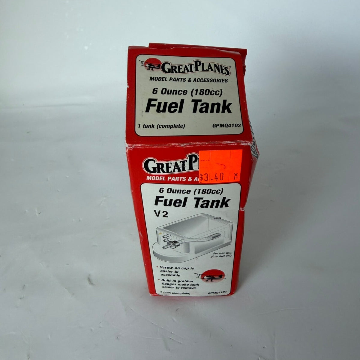 Vintage Great Planes 6 Ounce 180 CC Fuel Tank v2 GPMQ4102 New old Stock Model Rc