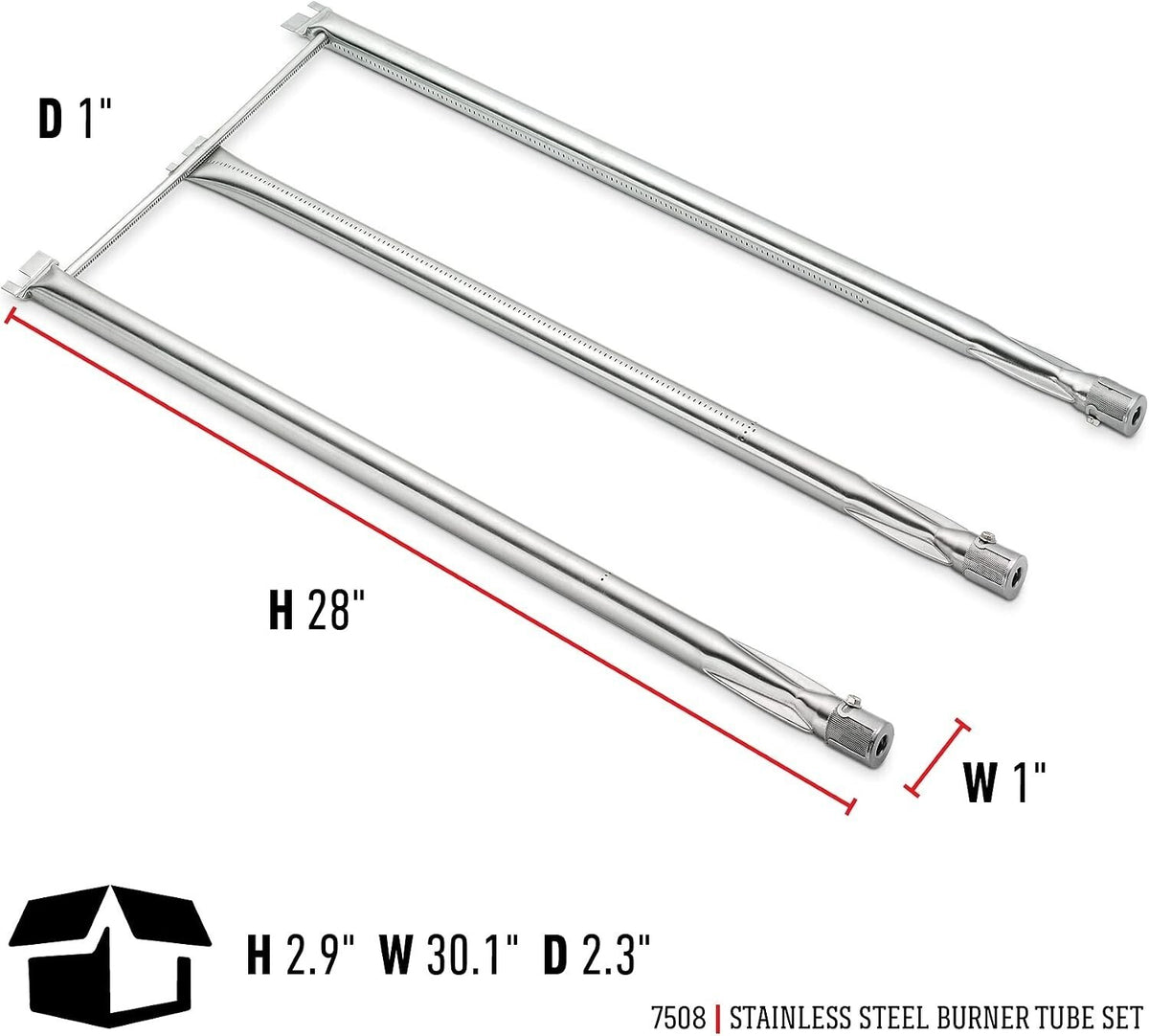 Weber 7508 Stainless Steel Grill Burner Tube Set- Spirit 700 Genesis Silver Gold