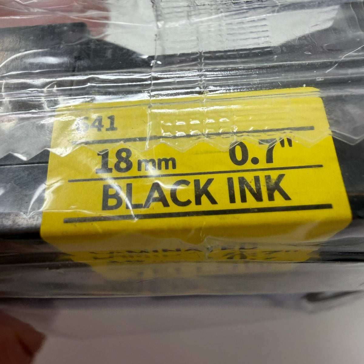 3 Pack 18mm x 8mm  0.7" Black Ink Yellow Laminated Label Tapes For Brother TZE
