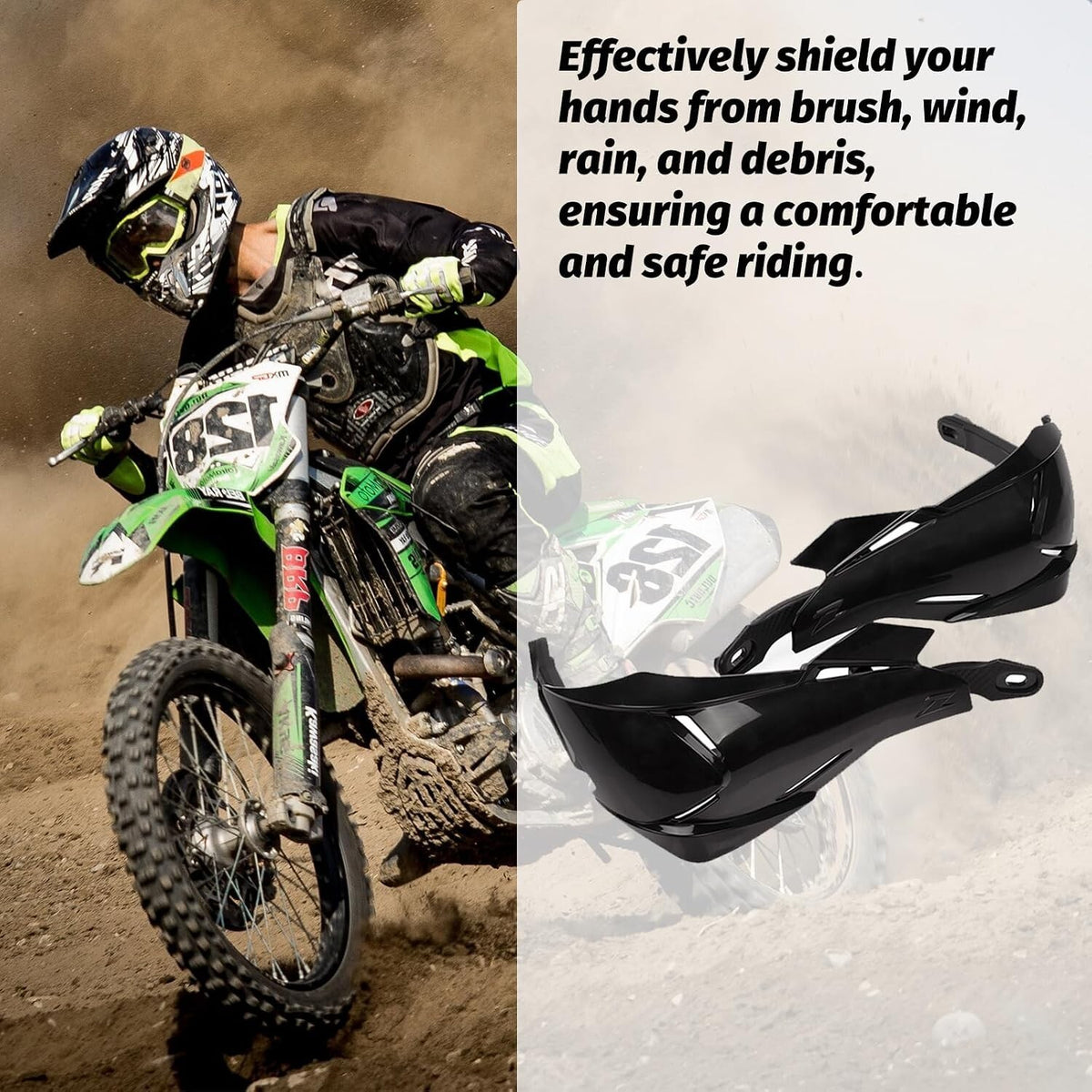 Universal Black Handguards Dirt Bike Ebike ATV Quad 7/8" 22MM 1 1/8" 28MM Motox