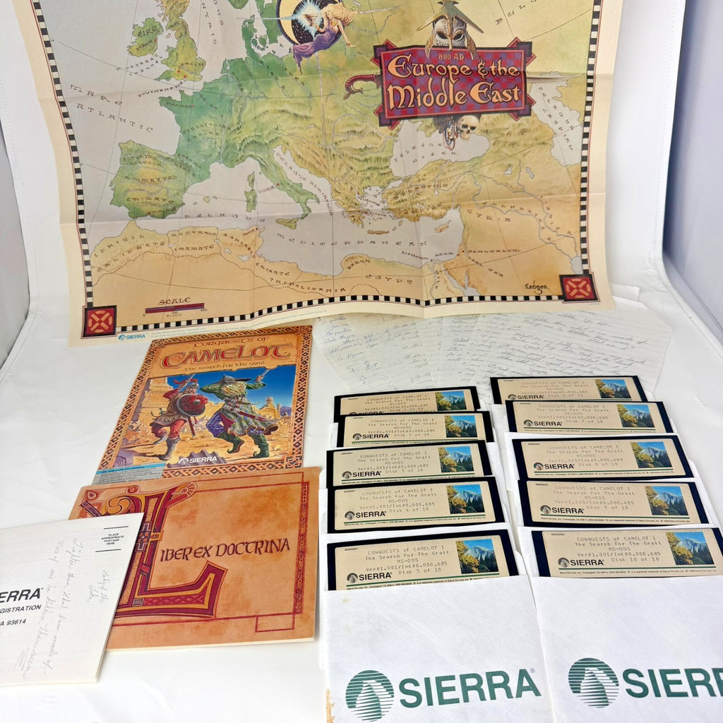 Conquests of Camelot: The Search for the Grail VTG PC Game + Handwritten Notes!